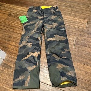 The North Face Kids' Camo Adventure Snow Pants - Green and Brown